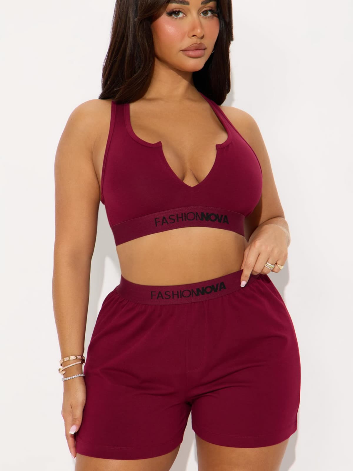 Ensemble bordeaux brassière et short